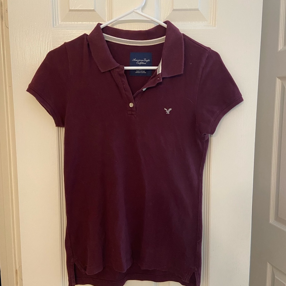 American eagle, polo, S/P, dark red